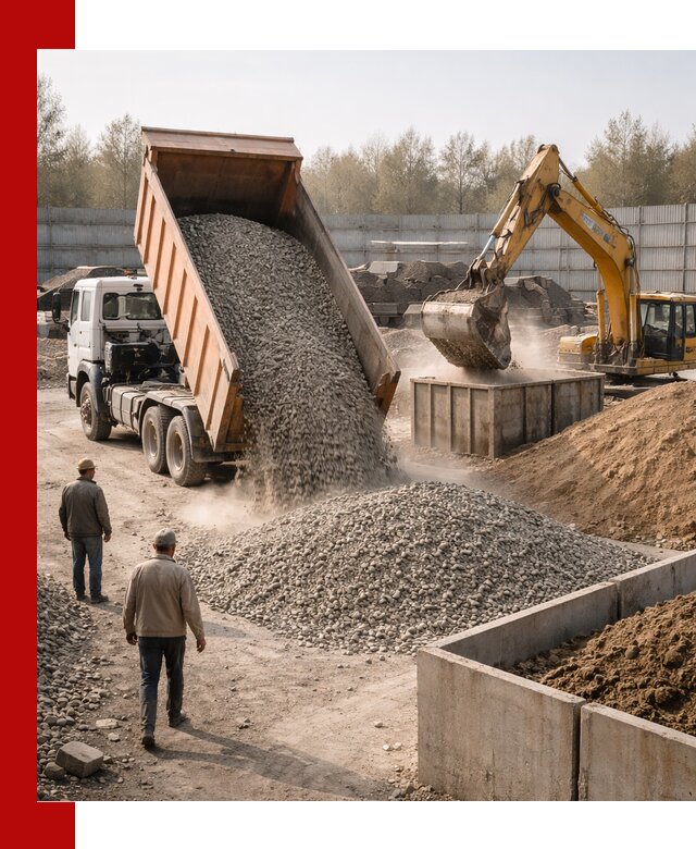 Доставка нерудных материалов с погрузкой и разгрузкой в Красноярске