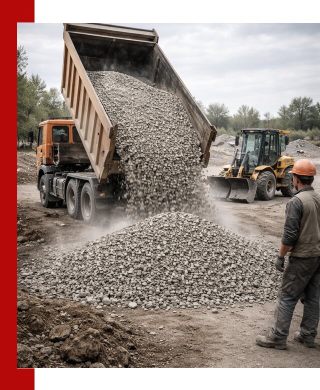 Доставка щебня в Красноярске крупными и мелкими фракциями