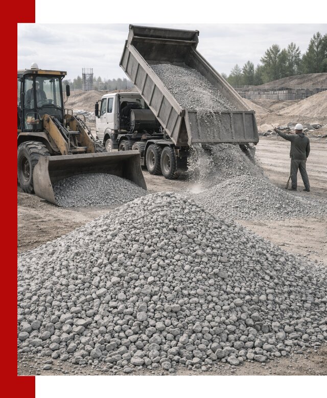 Доставка известнякового щебня фр. 5–20 в Красноярске