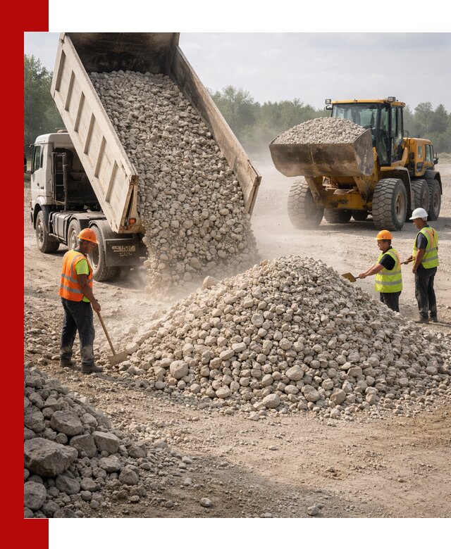 Доставка известнякового щебня фр. 40-70 в Красноярске