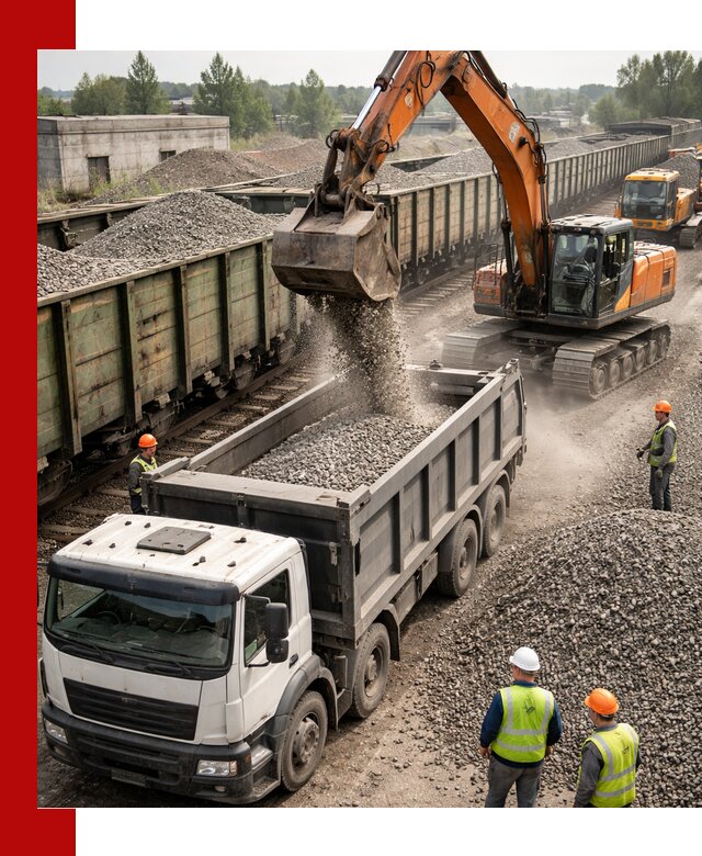 Железнодорожный щебень фракция 25–60 для поставок в Красноярске