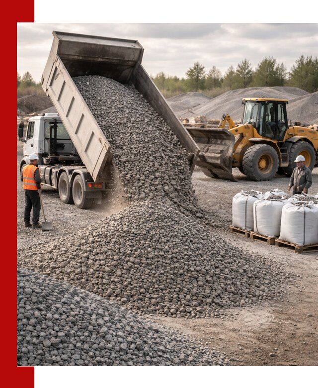 Бетонный щебень фракция 5–20 с доставкой в Красноярске