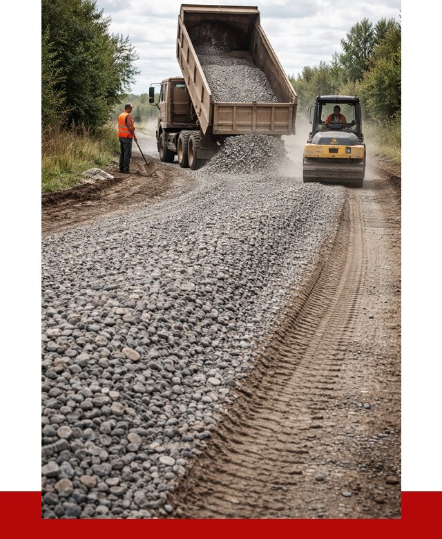 Щебень для отсыпки дороги в Красноярске от 2743 р. ПРОНЕРУДКрс