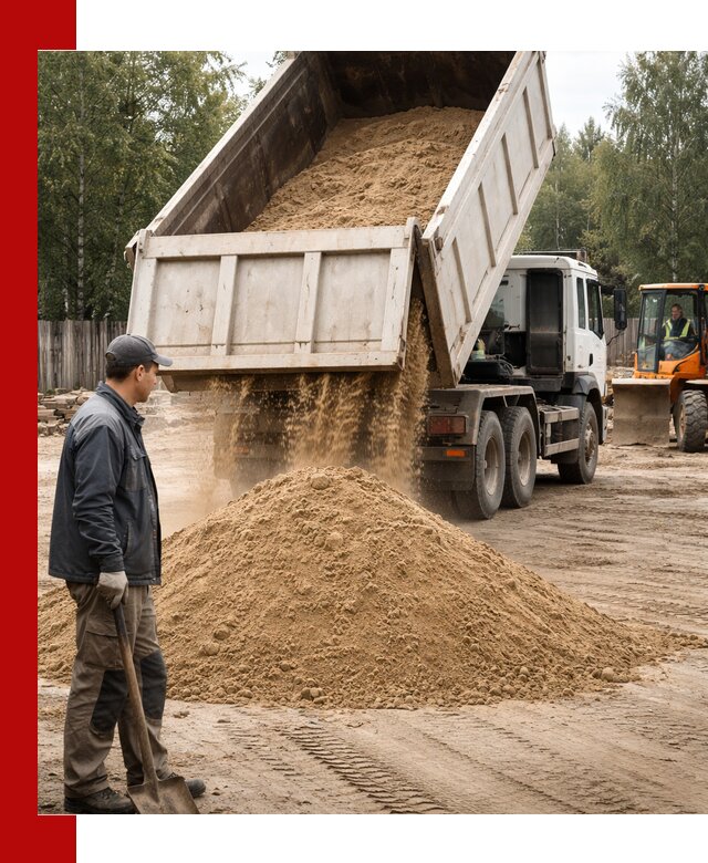 Доставка и продажа песка с разгрузкой в Красноярске