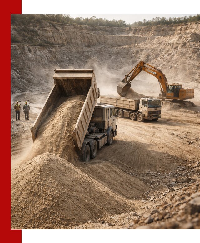 Карьерный песок навалом с доставкой в Красноярске