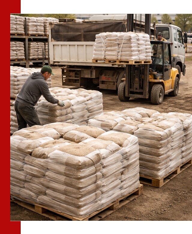 Карьерный песок в мешках с доставкой в Красноярске