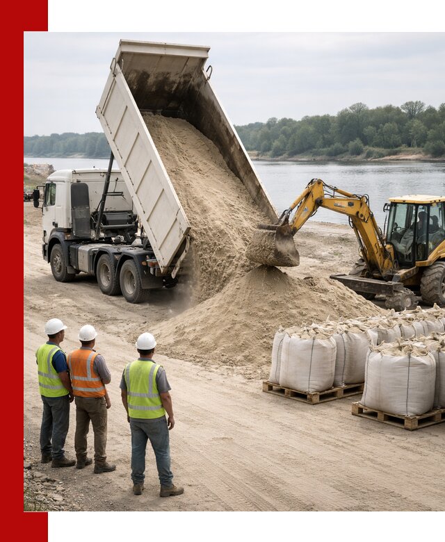 Доставка речного песка в Красноярске самосвалами и погрузкой