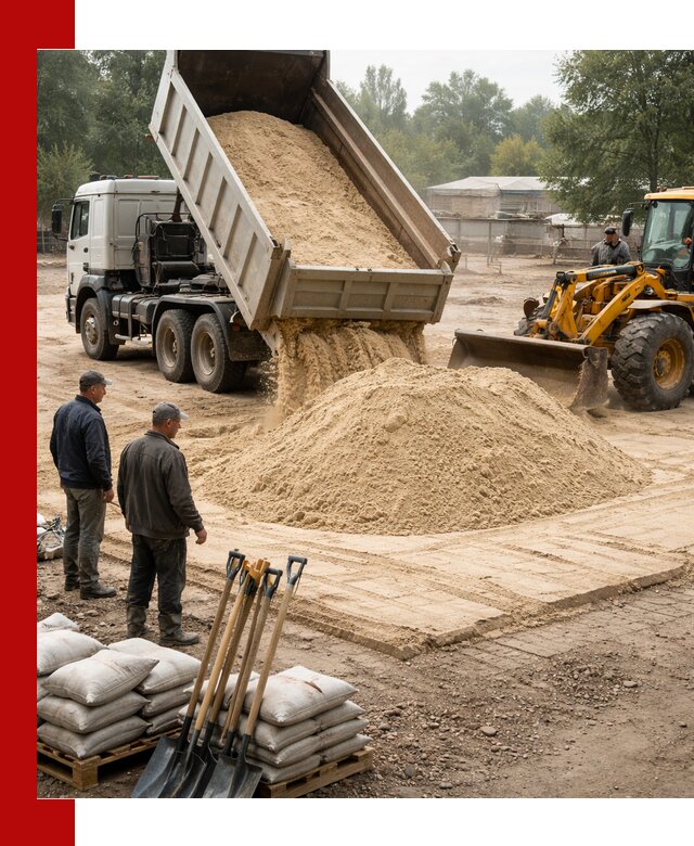 Доставка мытого песка в Красноярске с самосвалами по выгодной цене