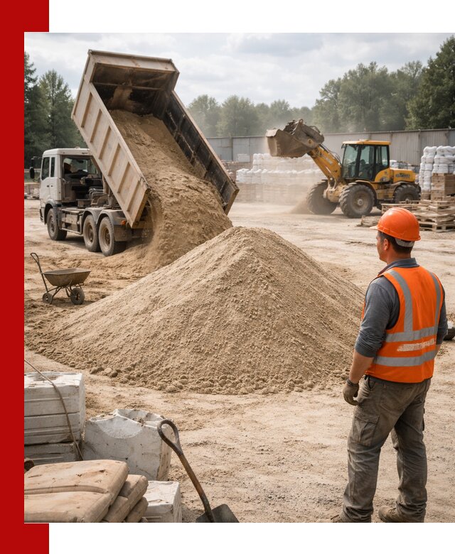 Доставка строительного песка с самосвалом в Красноярске