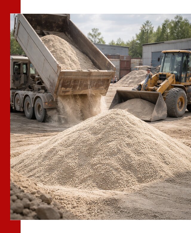 Кварцевый песок с доставкой в Красноярске для строительных работ