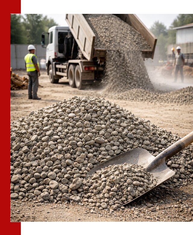 Доставка гравия фракции 20-40 в Красноярске с самосвалами