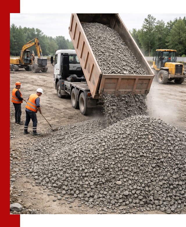 Доставка гравия фракции 40-70 в Красноярске оптом и в розницу