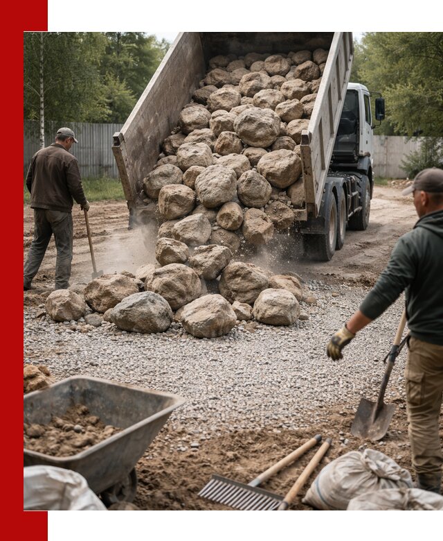 Доставка и укладка булыжника в Красноярске