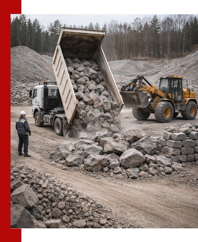 Доставка и продажа бутового гранитного камня в Красноярске