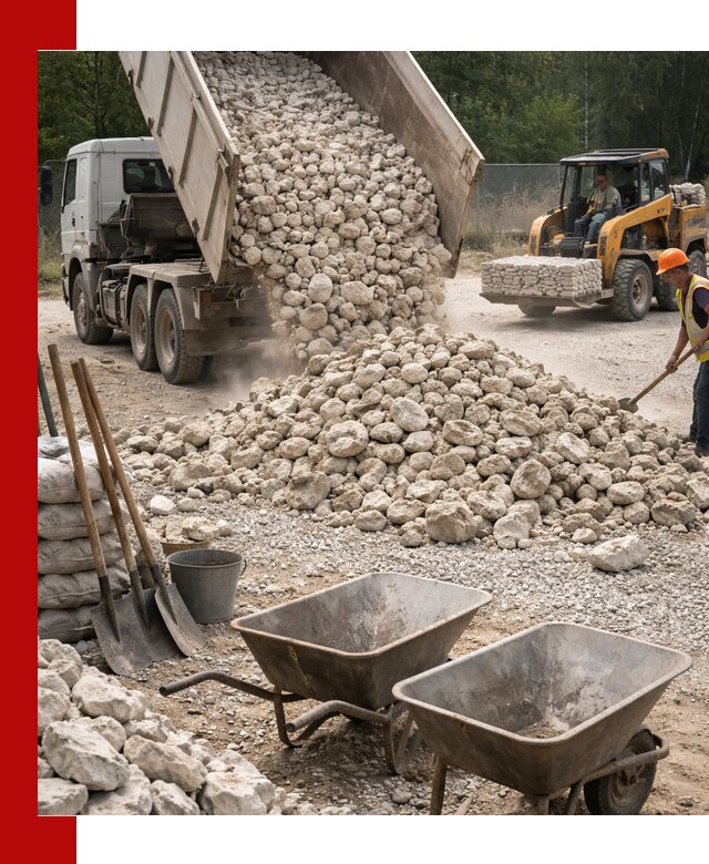 Доставка и продажа бутового известнякового камня в Красноярске