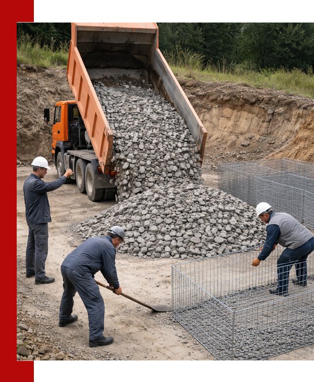 Камень для габионов с доставкой в Красноярске быстро и надёжно