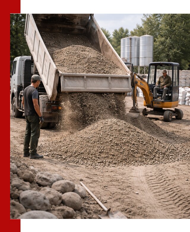 Доставка ПГС С3 в Красноярске самосвалами и миксерами