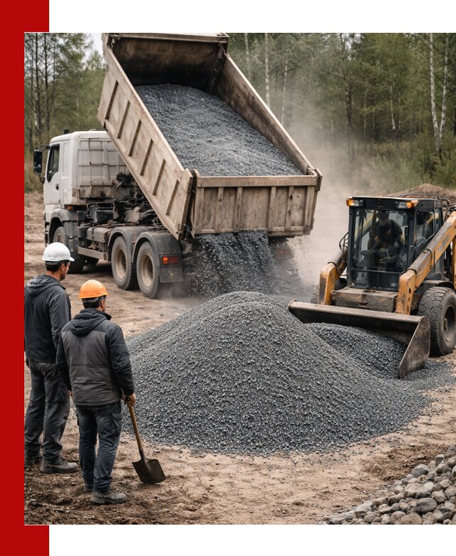 Гранитный отсев 0-5 с доставкой и разгрузкой в Красноярске