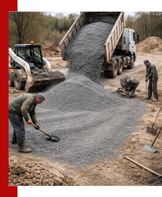 Отсев для подсыпки в Красноярске — доставка и подсыпка на участок