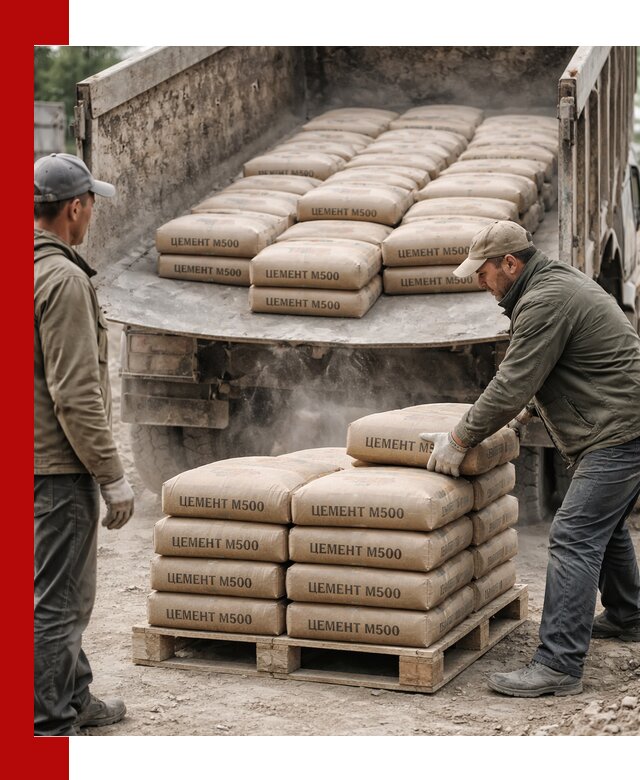 Цемент М500 с доставкой самосвалом в Красноярске