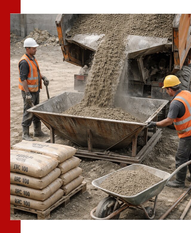 Доставка цементно-песчаной смеси М100 в Красноярске