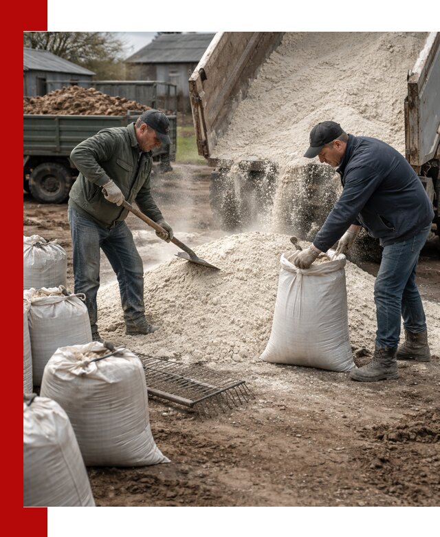 Доставка извести пушонки в Красноярске оптом и мелким оптом