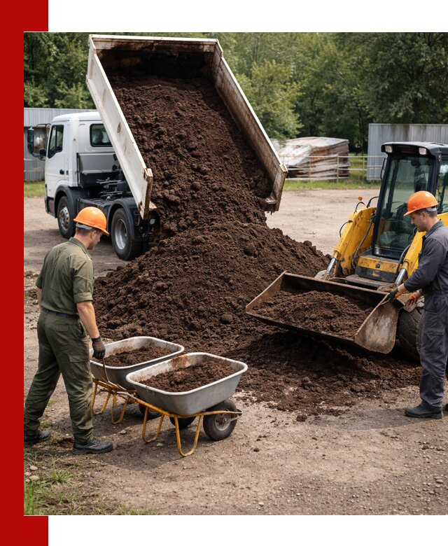 Доставка торфо-земляной смеси в Красноярске для огорода и ландшафта
