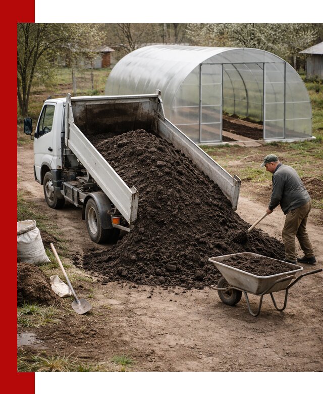 Чернозем для теплицы с доставкой в Красноярске