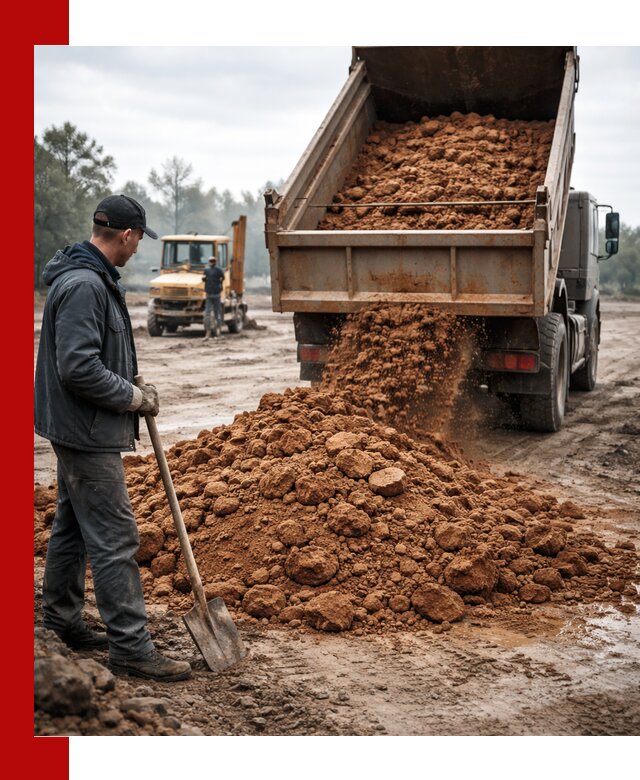 Глина для засыпки в Красноярске с доставкой самосвалами
