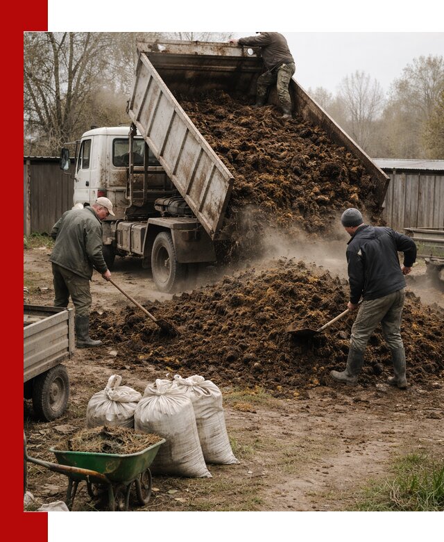 Доставка коровьего навоза самосвалом в Красноярске