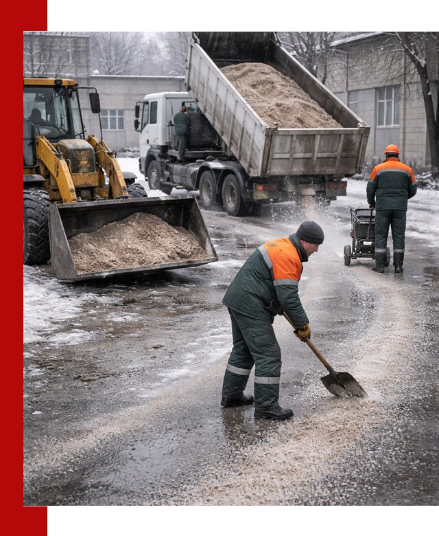 Реагент против гололеда с доставкой и нанесением в Красноярске