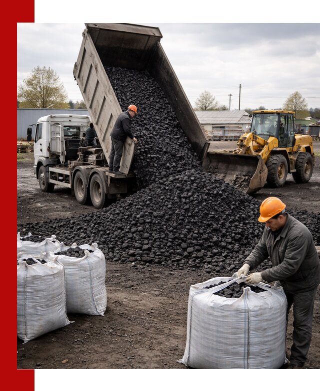 Доставка каменного угля в Красноярске оптом и в розницу