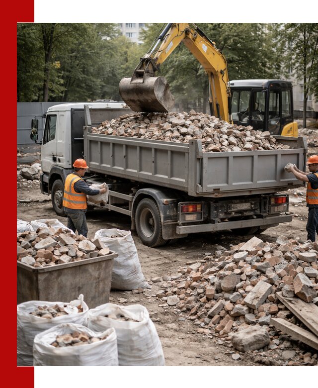 Вывоз строительного мусора в Красноярске с самосвалами и контейнерами