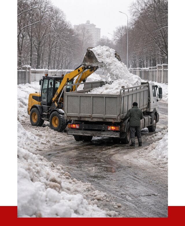 Вывоз снега с погрузкой в Красноярске от 3556 р. ПРОНЕРУДКрс