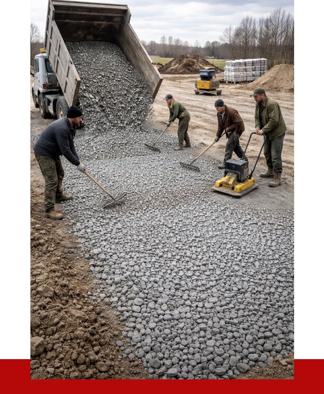 Устройство щебеночной подушки в Красноярске от 4572 р. ПРОНЕРУДКрс