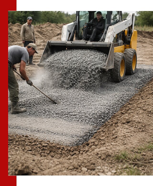 Устройство щебеночной подушки в Красноярске для дорог и фундаментов
